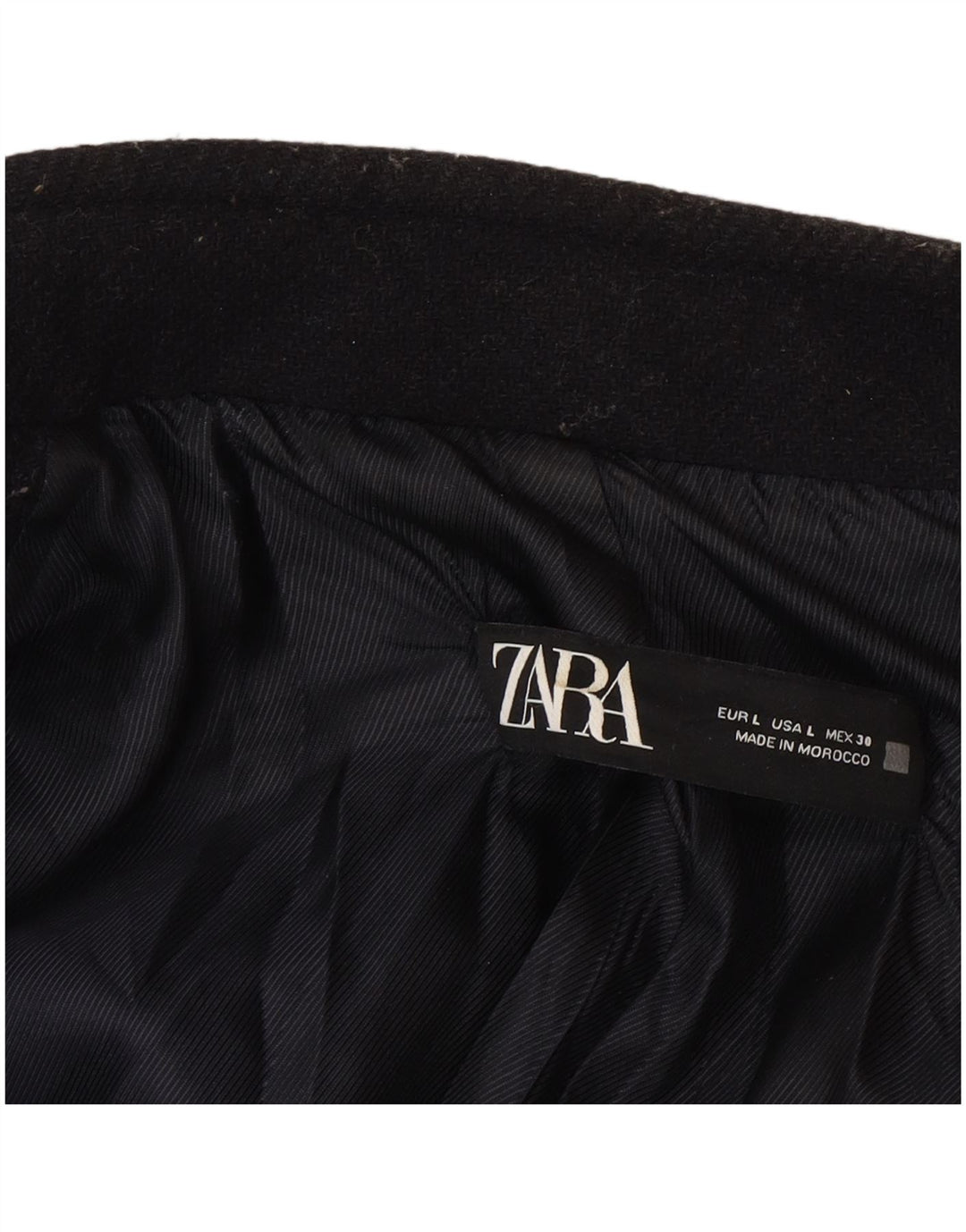 Cappotto doppiopetto da donna Zara UK 16 grande in lana blu navy