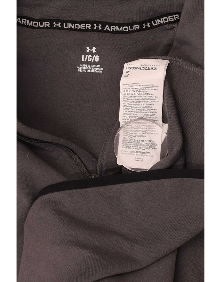Felpa con cappuccio e zip da uomo Under Armour grande poliestere grigio