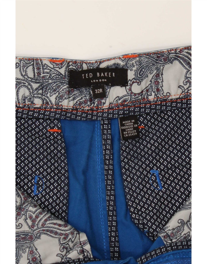 Pantaloncini chino da uomo Ted Baker medi W32 in cotone blu