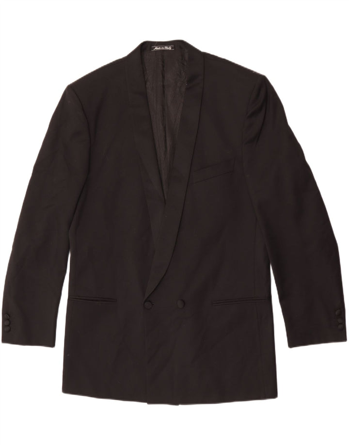 Giacca Blazer Doppiopetto Uomo Profilo IT 52 XL Lana Nera