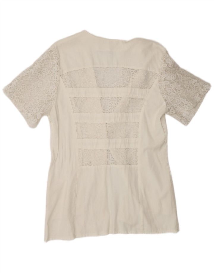 Giacca blazer da donna a maniche corte a 1 bottone Paola UK 12 Medium White Floral