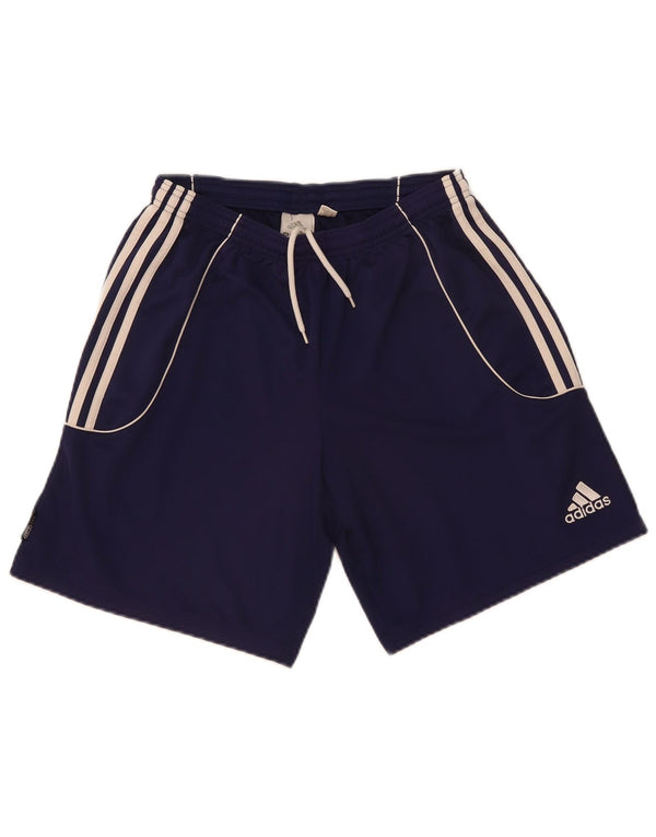 Pantaloncini sportivi da uomo Adidas Medi in poliestere color block blu navy
