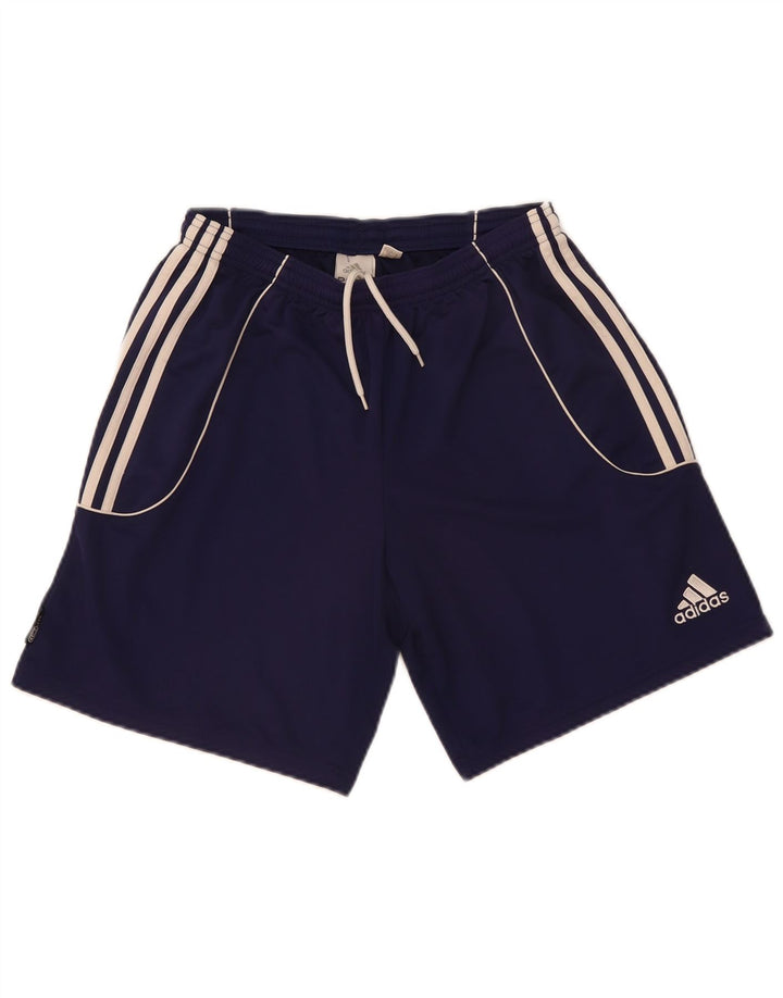 Pantaloncini sportivi da uomo Adidas Medi in poliestere color block blu navy