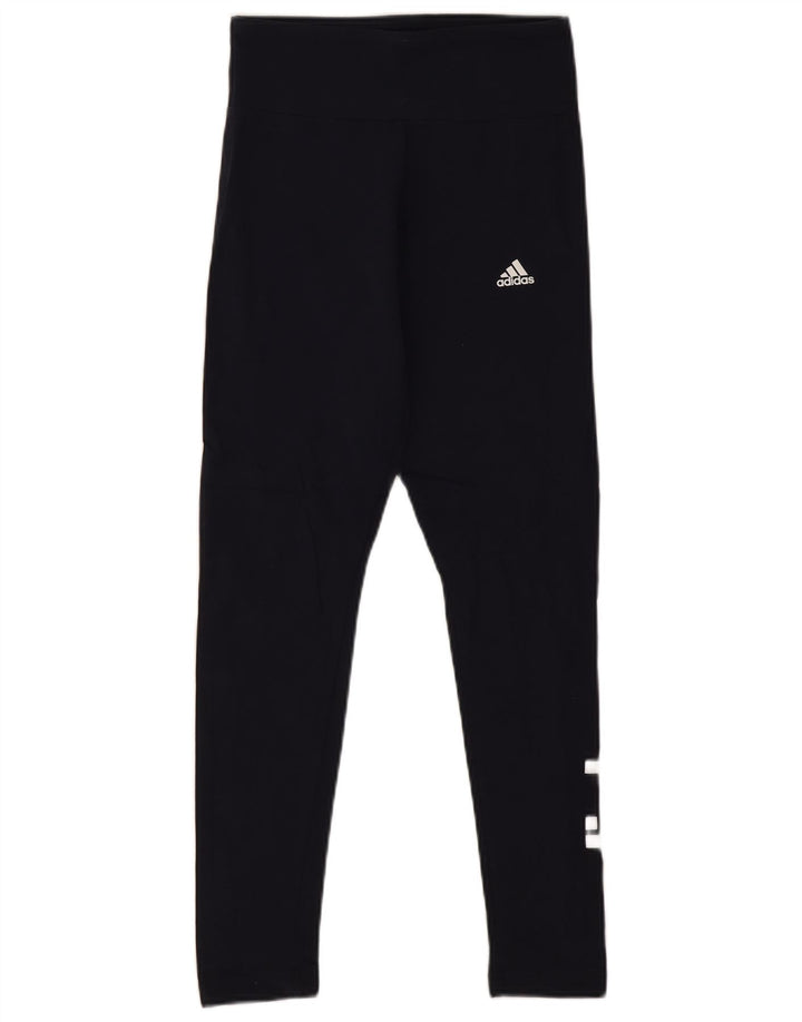 Leggings grafici da donna Adidas UK 8/10 Small Blu navy