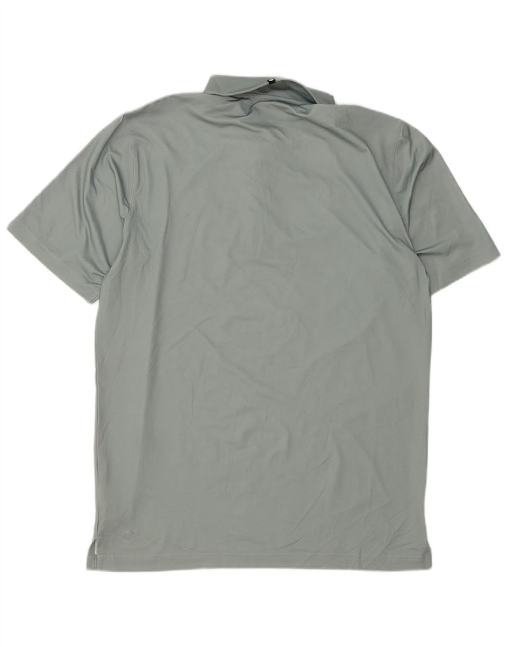 Polo PUMA da uomo in poliestere geometrico grigio medio