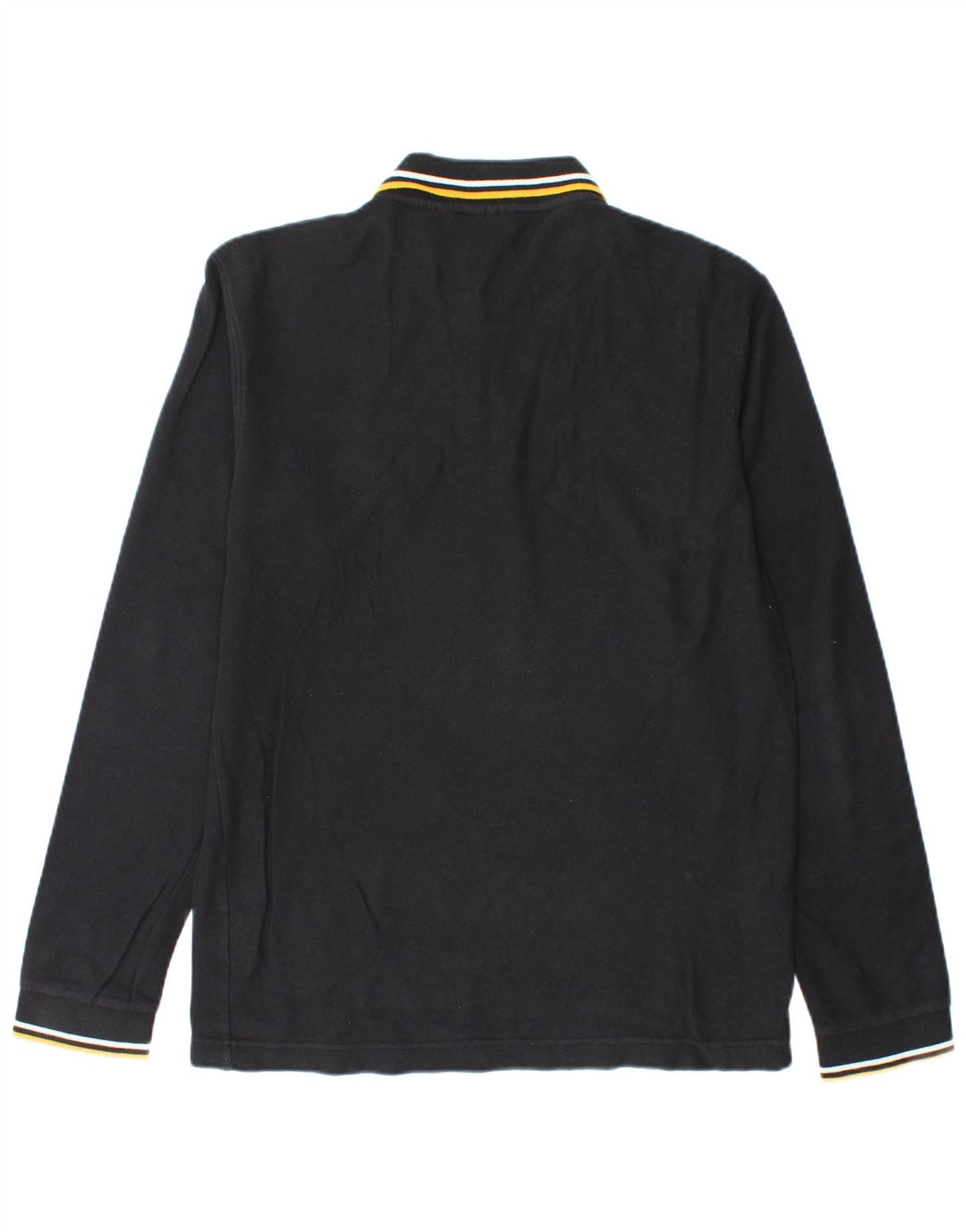 Polo da uomo a maniche lunghe Fila in cotone nero medio