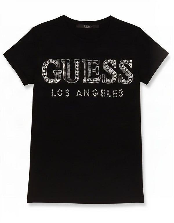 T-shirt grafica da donna Guess UK 6 XS Nera