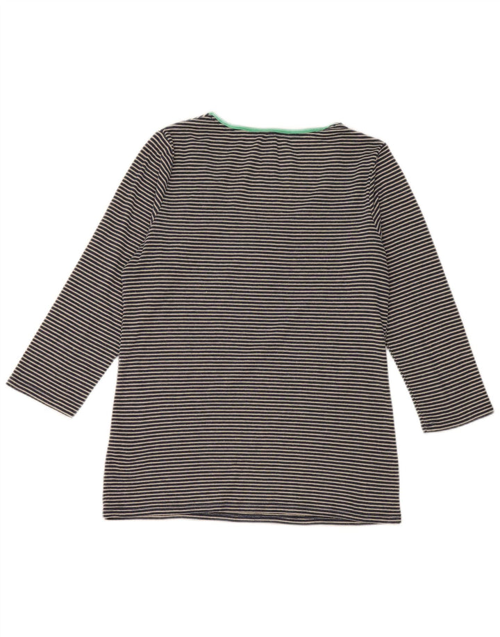 Marks & Spencer Top da donna manica 3/4 UK 14 medio blu navy gessato