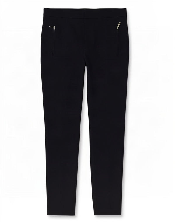 Pantaloni casual slim da donna Zara piccoli W26 L27 cotone blu navy