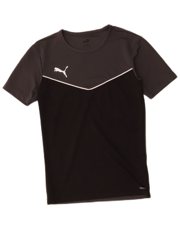 T-shirt da uomo Puma Top Small nera in poliestere color block