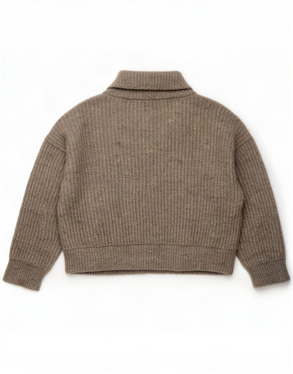 Maglione cardigan oversize corto da donna Zara UK 10 piccolo grigio acrilico