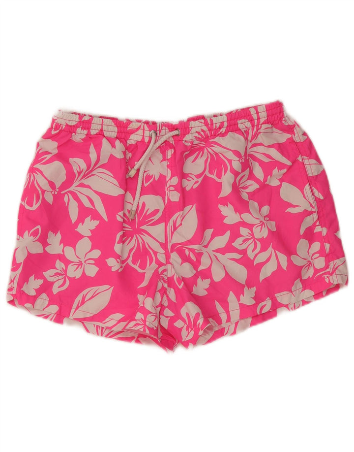 Pantaloncini sportivi da uomo Zara grandi in poliestere floreale rosa