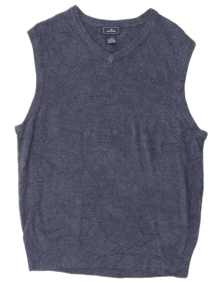 Canottiera da uomo Dockers Canotta media in acrilico screziato blu navy