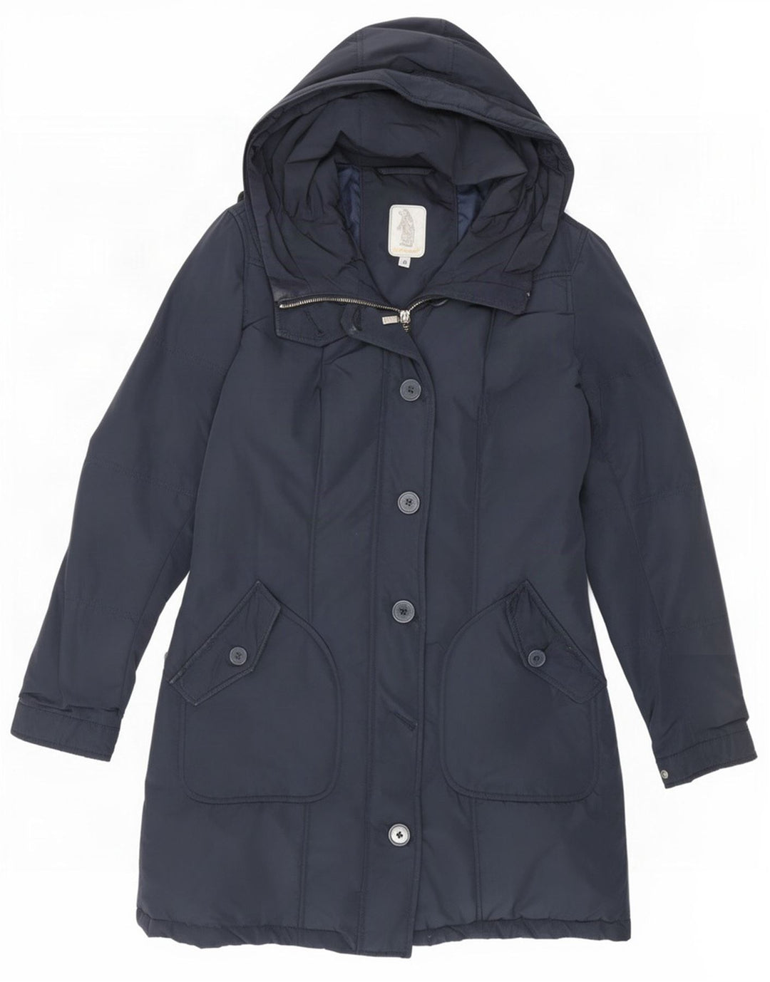 Giacca Parka con cappuccio da donna Refrigue UK 38 medio blu navy poliestere