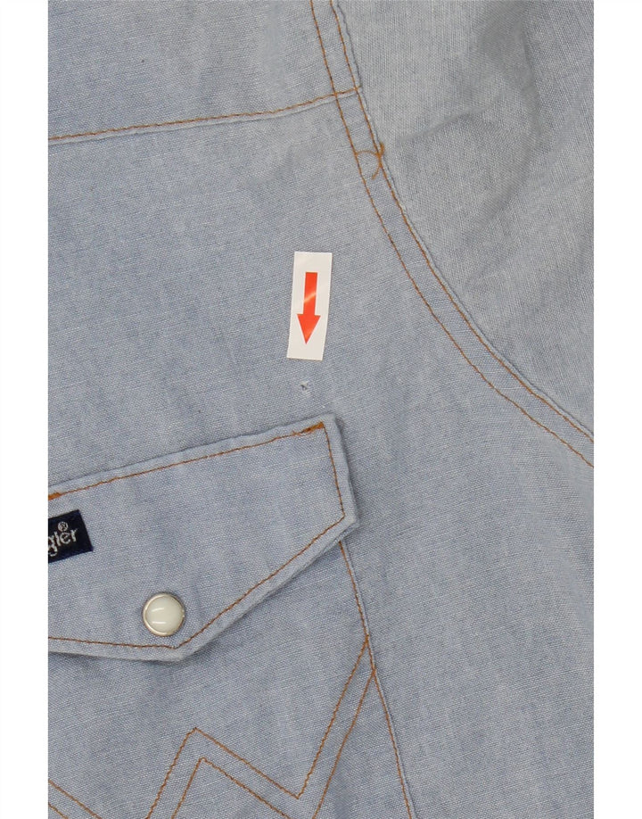 Camicia western da uomo Wrangler taglia 17 XL poliestere blu