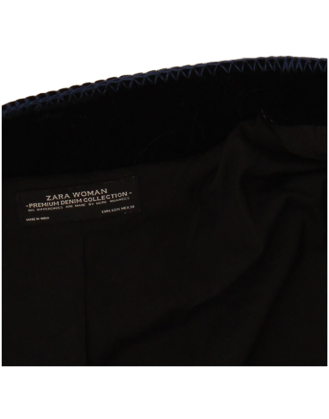 ZARA Giacca Bolero Aperto da Donna in Velluto UK 16 Grande Paisley Nero