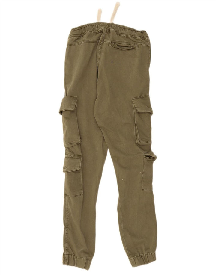 Pantaloni cargo da jogging da uomo Zara piccoli W30 L28 cotone kaki Army