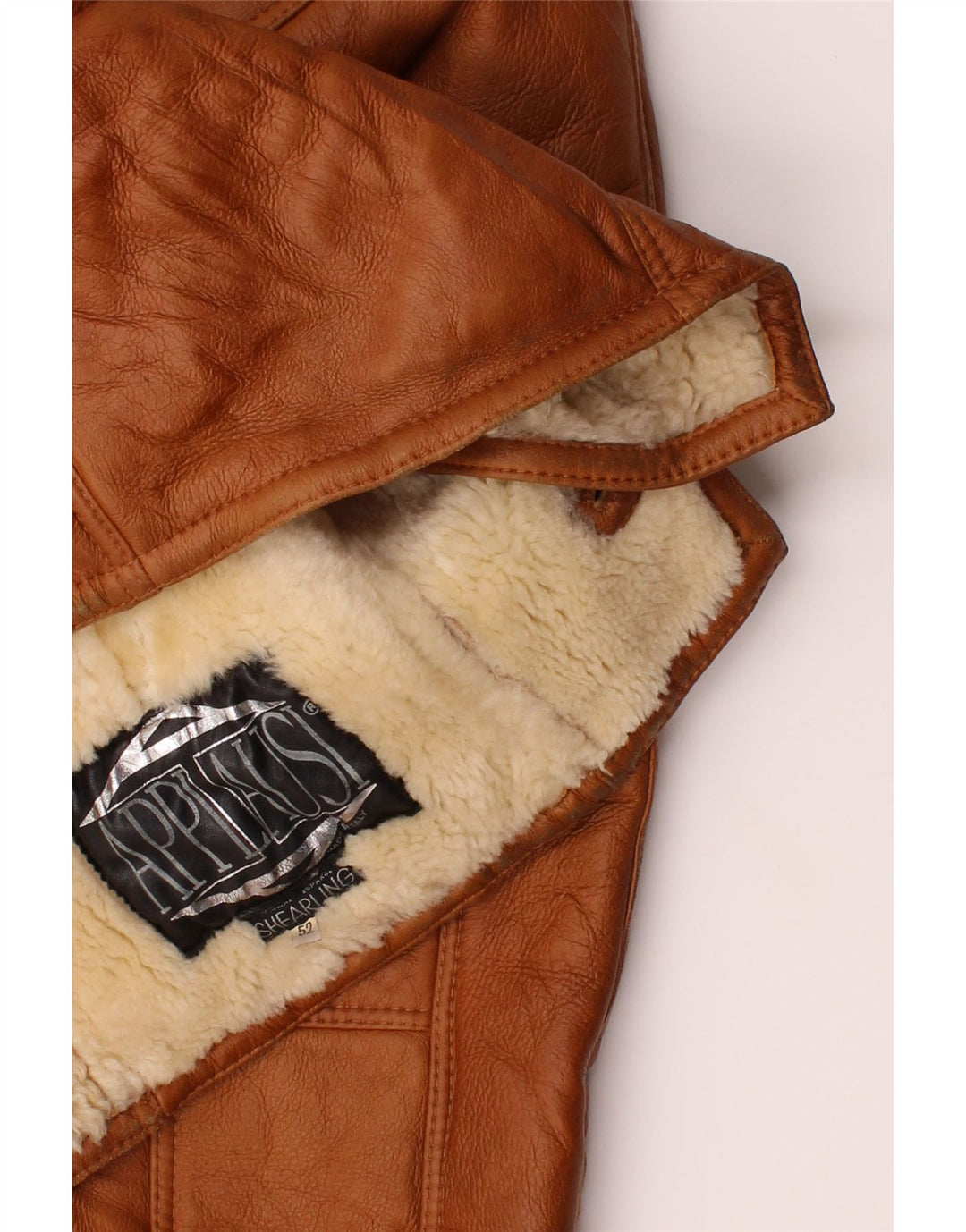 Giubbotto in shearling da uomo VINTAGE IT 52 XL Marrone