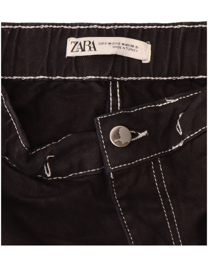 Pantaloncini cargo da uomo ZARA piccoli W30 in cotone nero