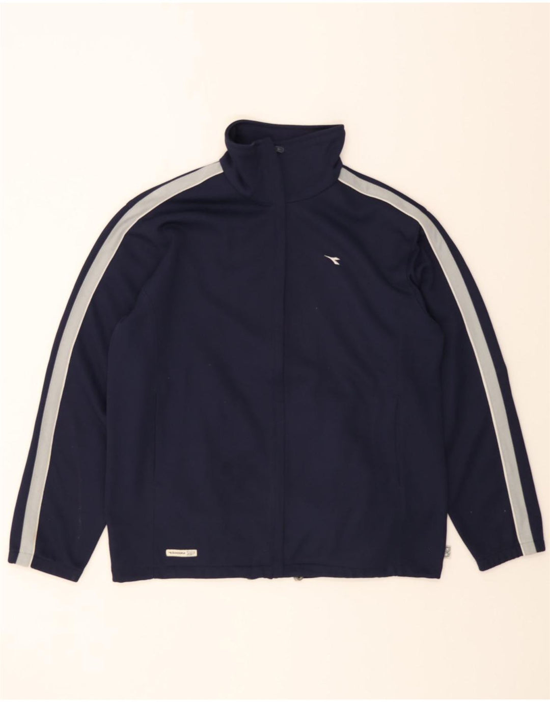 DIADORA Mens Tracksuit Top Jacket UK 36 Small Navy Blue Colourblock Vintage Diadora and Second-Hand Diadora from Messina Hembry 