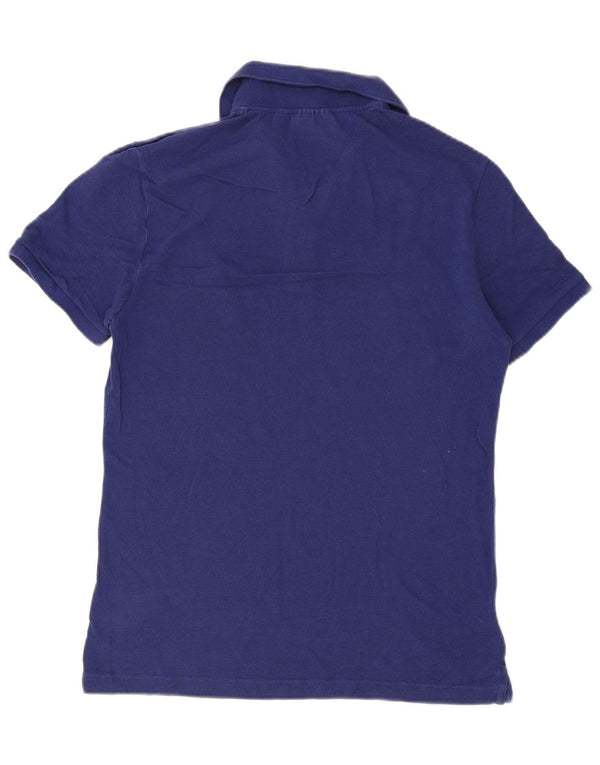 Polo da uomo slim fit Lacoste taglia 4 in cotone blu medio