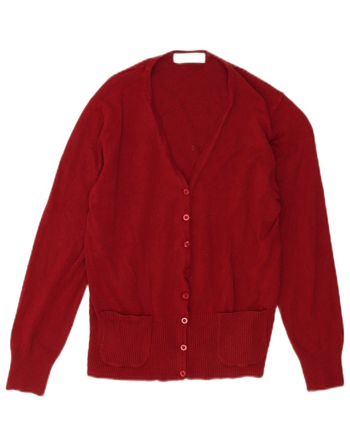 Maglione cardigan da donna Marks & Spencer UK 14 Viscosa bordeaux media