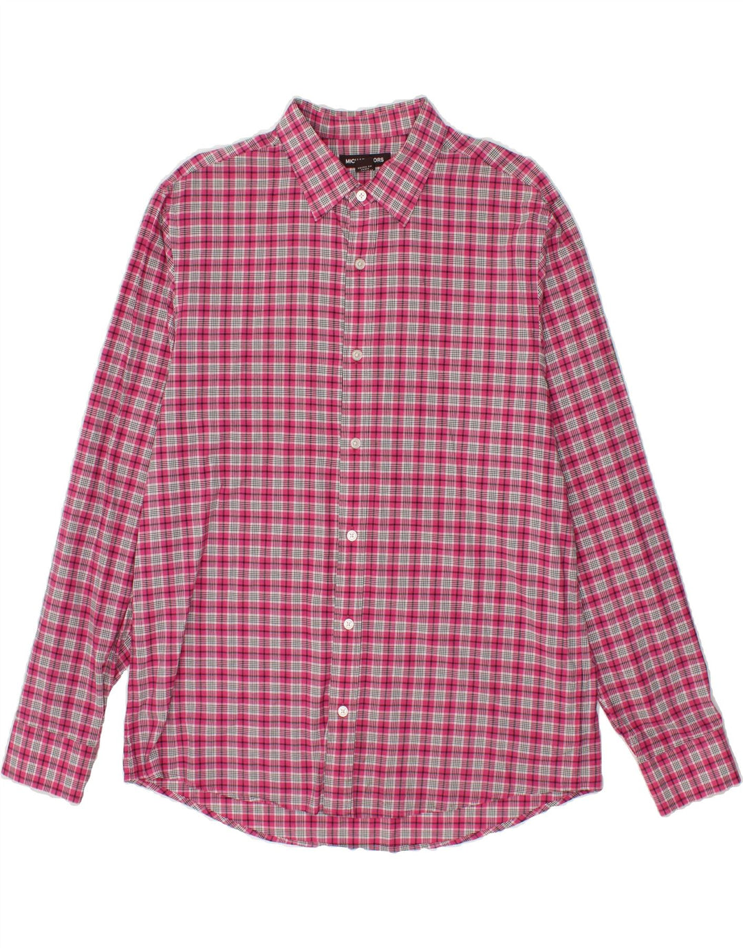 MICHAEL KORS Mens Shirt Large Pink Check Cotton Vintage Michael Kors and Second-Hand Michael Kors from Messina Hembry 