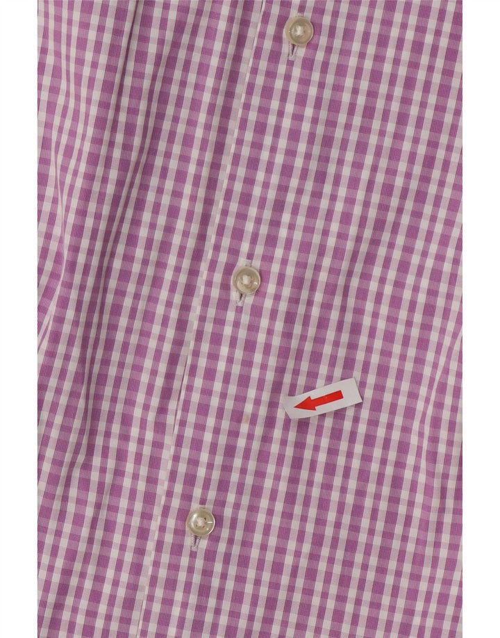 Camicia da uomo vestibilità regolare Hugo Boss taglia 41 16 grande cotone a quadri rosa