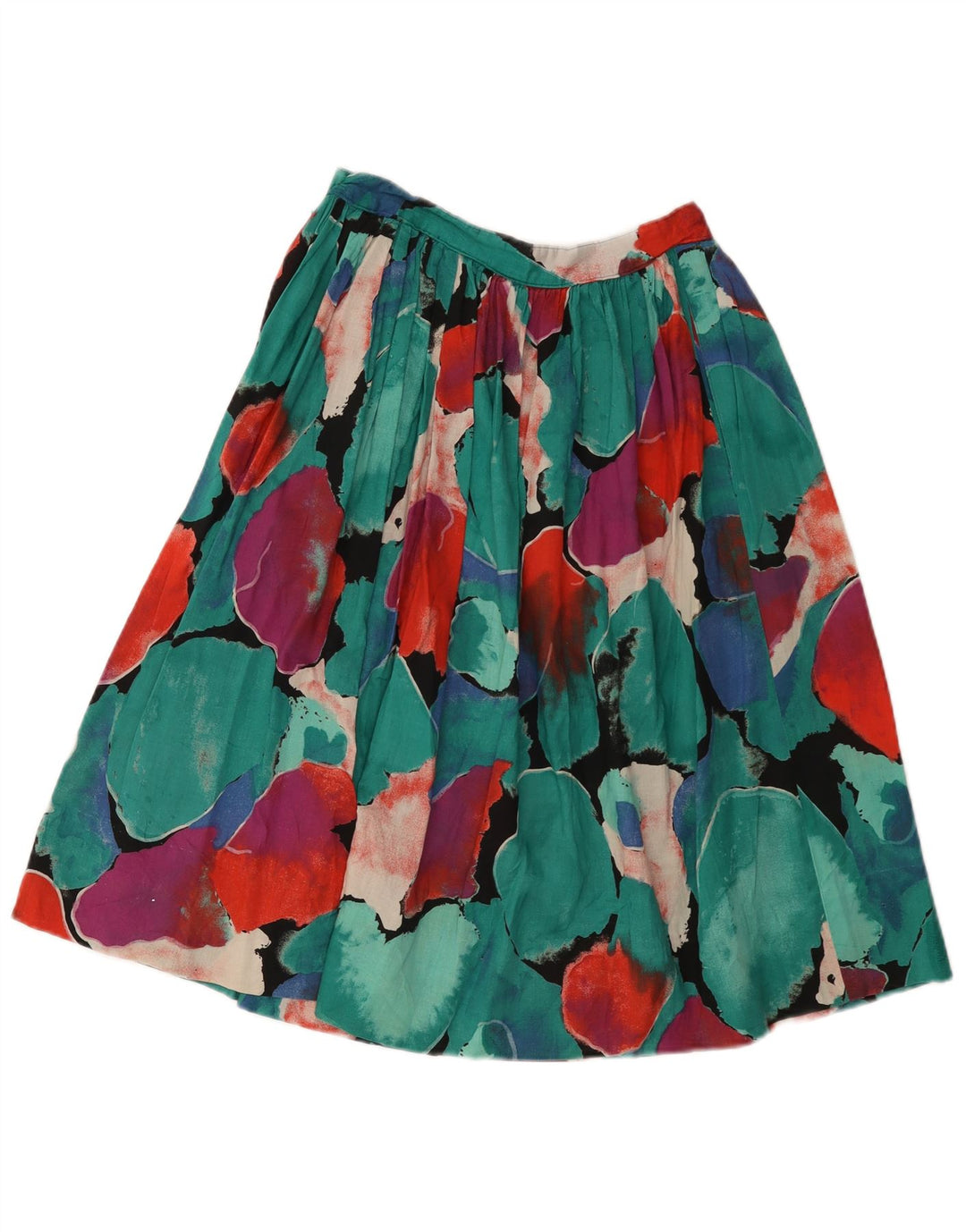 Gonna a pieghe vintage da donna con motivo astratto W26 piccola multicolore