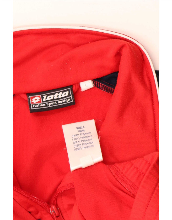 Giacca da tuta da uomo Lotto UK 40/42 Large Poliestere color block rosso