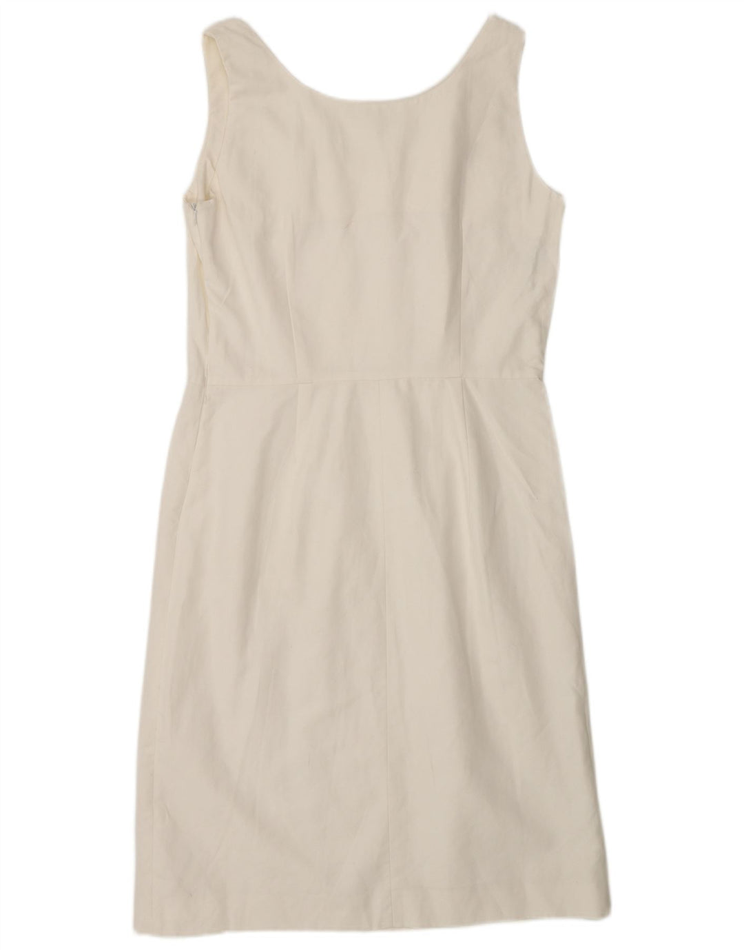 MARELLA Womens Sleeveless Sheath Dress UK 12 Medium White Cotton