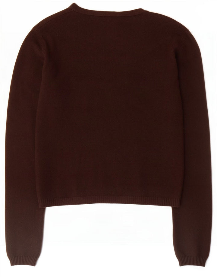 Maglione cardigan da donna Zara UK 12 Acrilico marrone medio