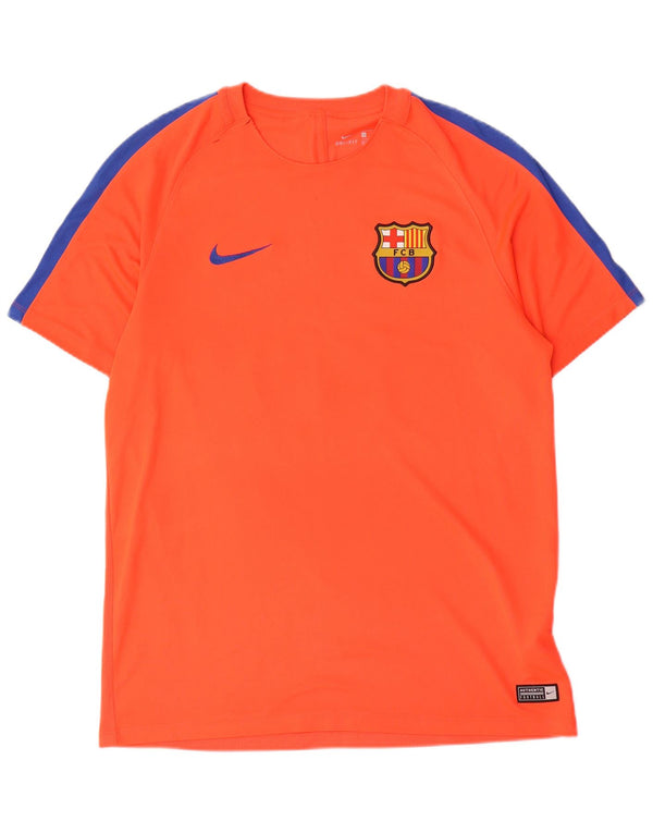T-shirt grafica da uomo Nike Barcelona Top grande in poliestere color block arancione