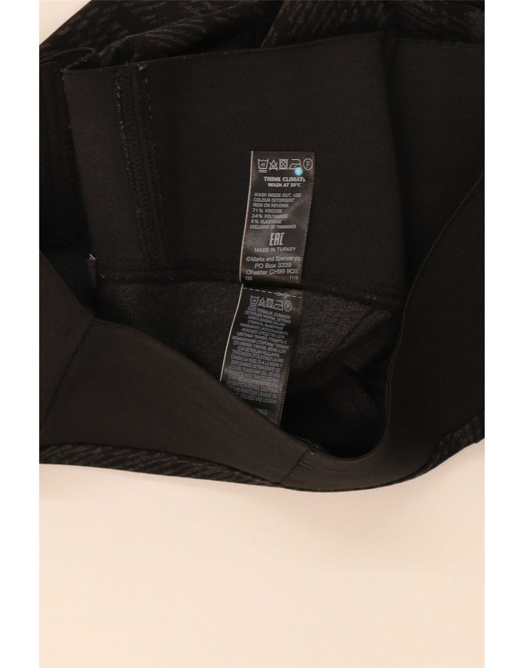 Leggings da donna Marks & Spencer UK 10 Small Viscosa geometrica nera