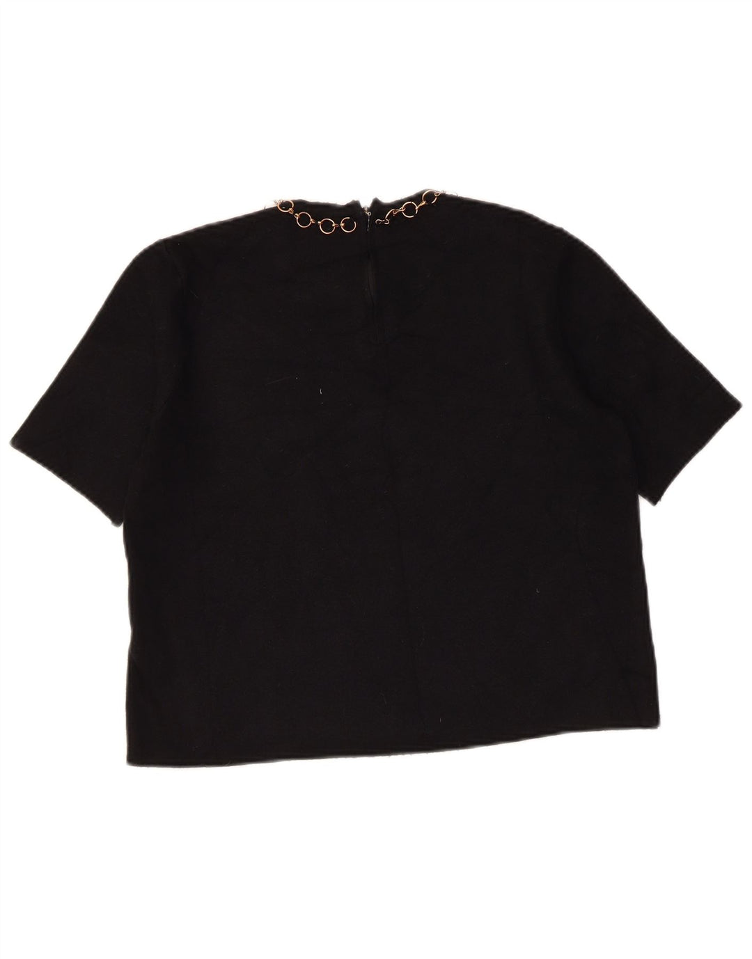 Top corto da donna Zara in camicetta UK 12 viscosa nera media