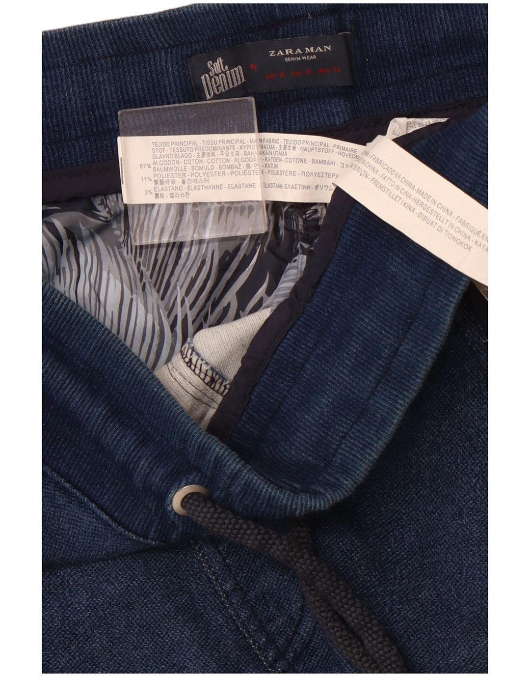 Pantaloni corti da uomo ZARA Joggers XL in cotone blu