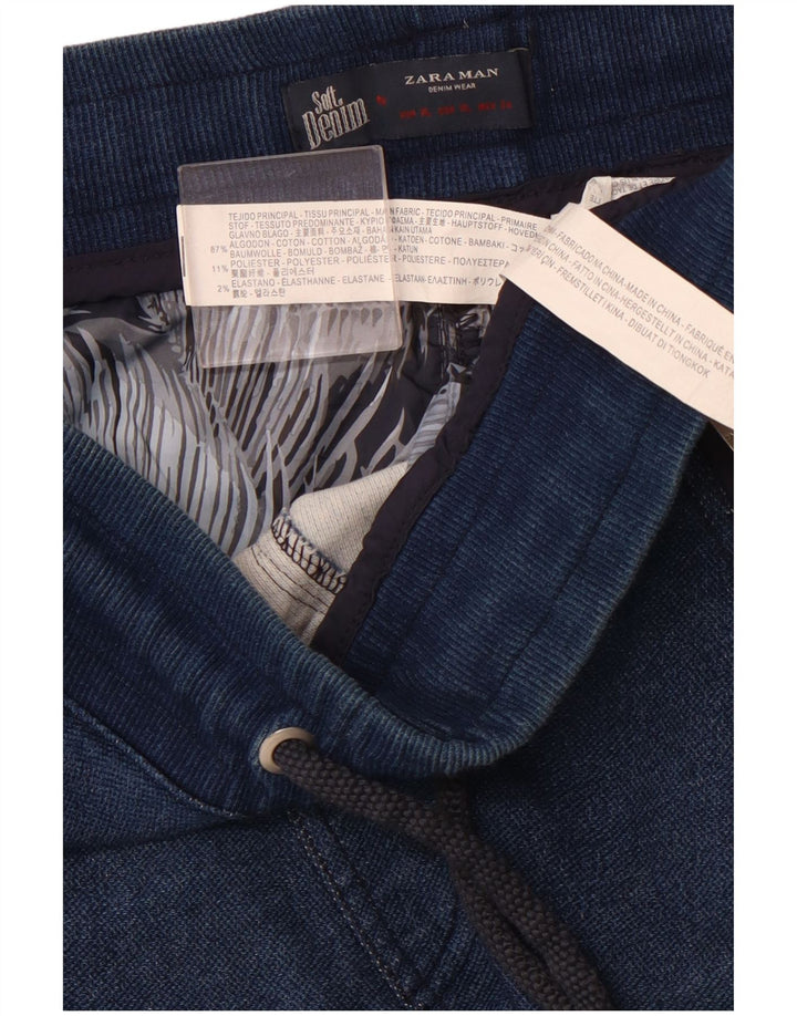 Pantaloni corti da uomo ZARA Joggers XL in cotone blu
