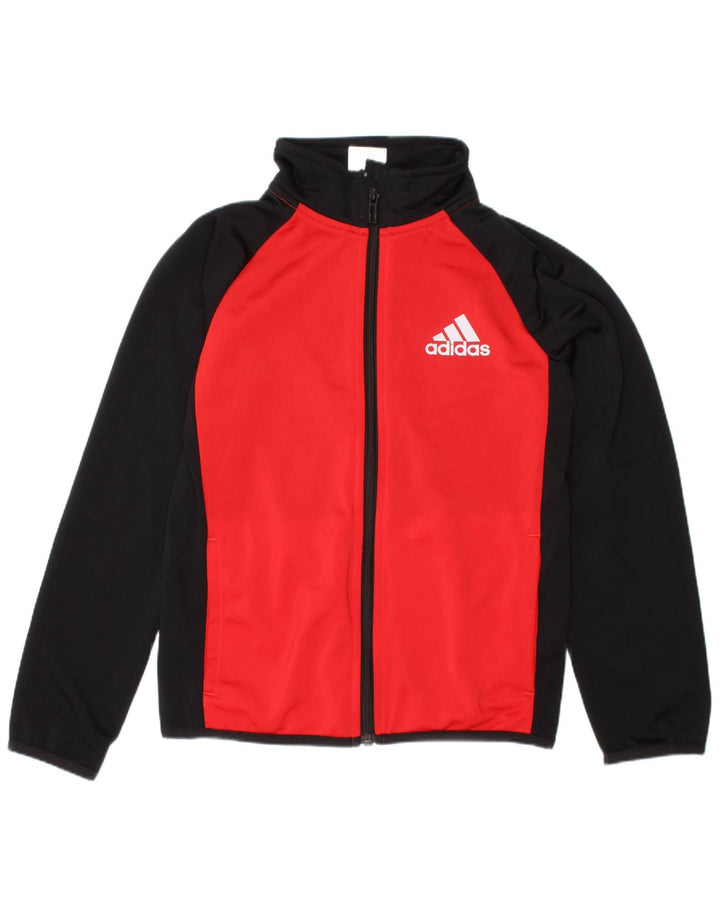 Giacca da tuta da ragazzo Adidas 7-8 anni in poliestere color block nero
