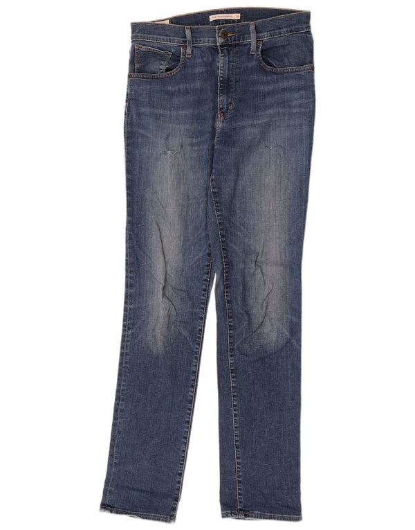 Jeans dritti a vita alta Levi's 724 da donna W30 L32 in cotone blu