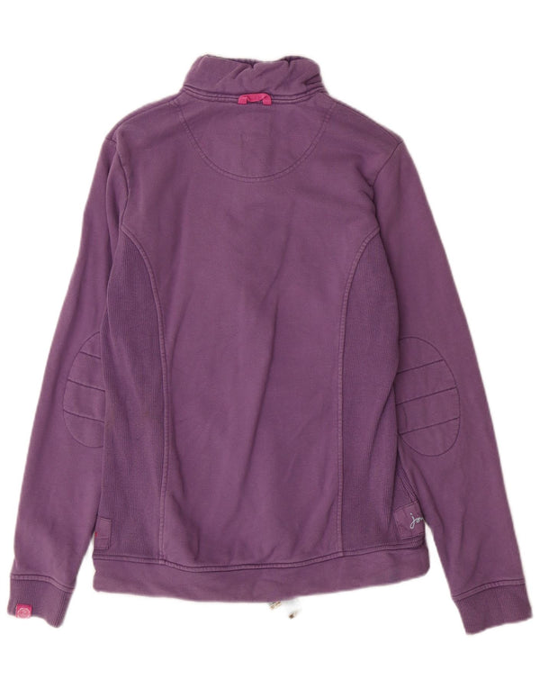 Joules Felpa da Donna con Collo a Bottone Maglione UK 8 Piccolo Cotone Viola