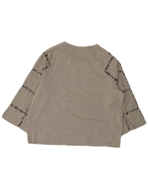 Top Zara da donna oversize con maniche a 3/4 UK 14 grigio medio a quadri