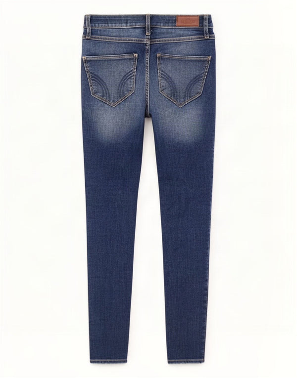 Jeans Hollister da donna super skinny a vita alta US 00 2XS W23 L28 cotone blu