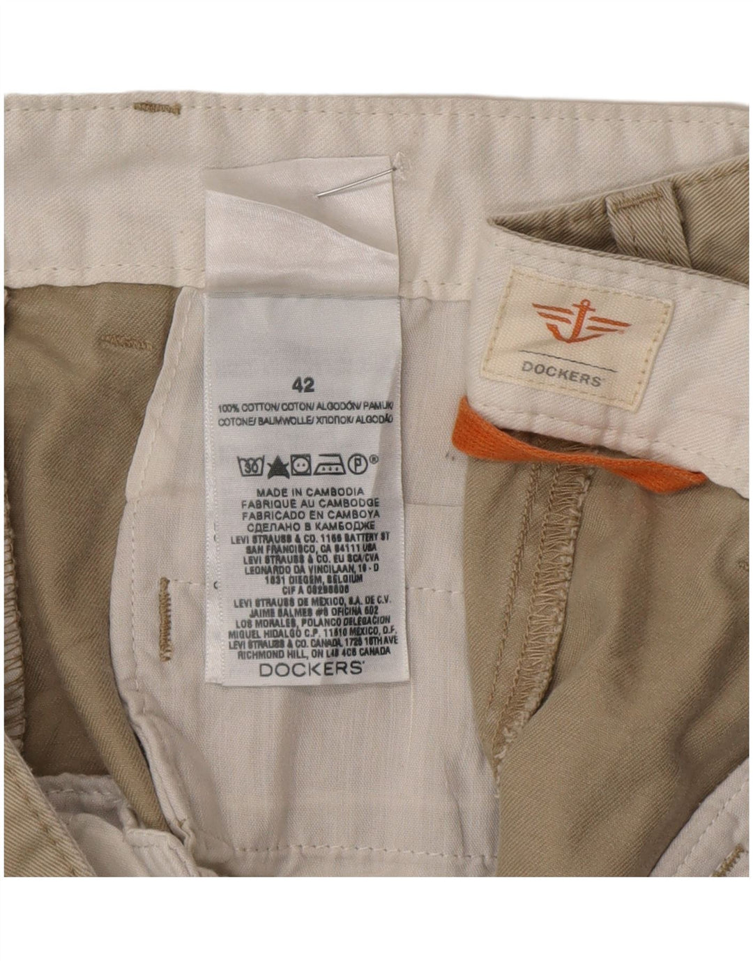 Pantaloncini cargo da uomo Dockers W42 2XL Cotone beige