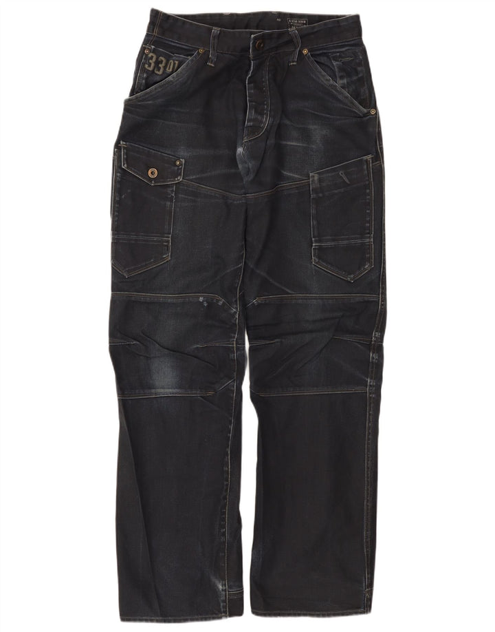 Jeans cargo grafici da uomo G-Star 3301 W30 L33 cotone nero