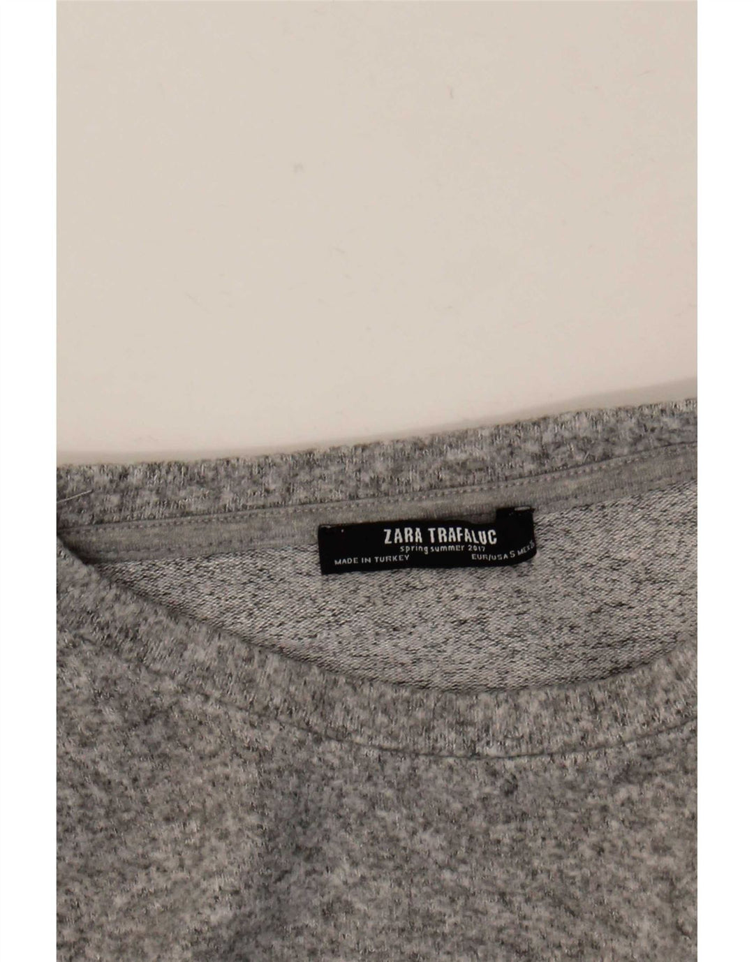 Top Zara Trafaluc da donna a maniche lunghe UK 10 piccolo grigio chiazzato