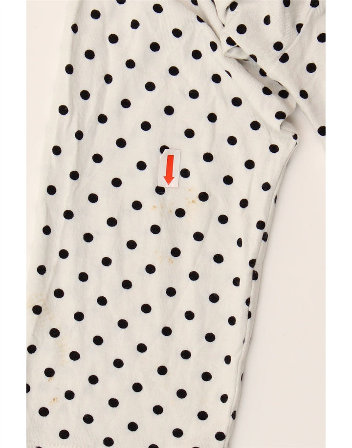 HOBBS Camicetta da donna con maniche a 3/4 e allacciatura frontale UK 10 Piccoli pois bianchi