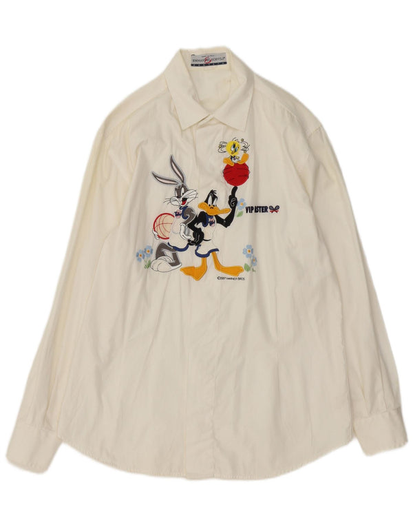 Emmanuel Schvili Camicia grafica da donna Warner Bros IT 42 Medium White Floral
