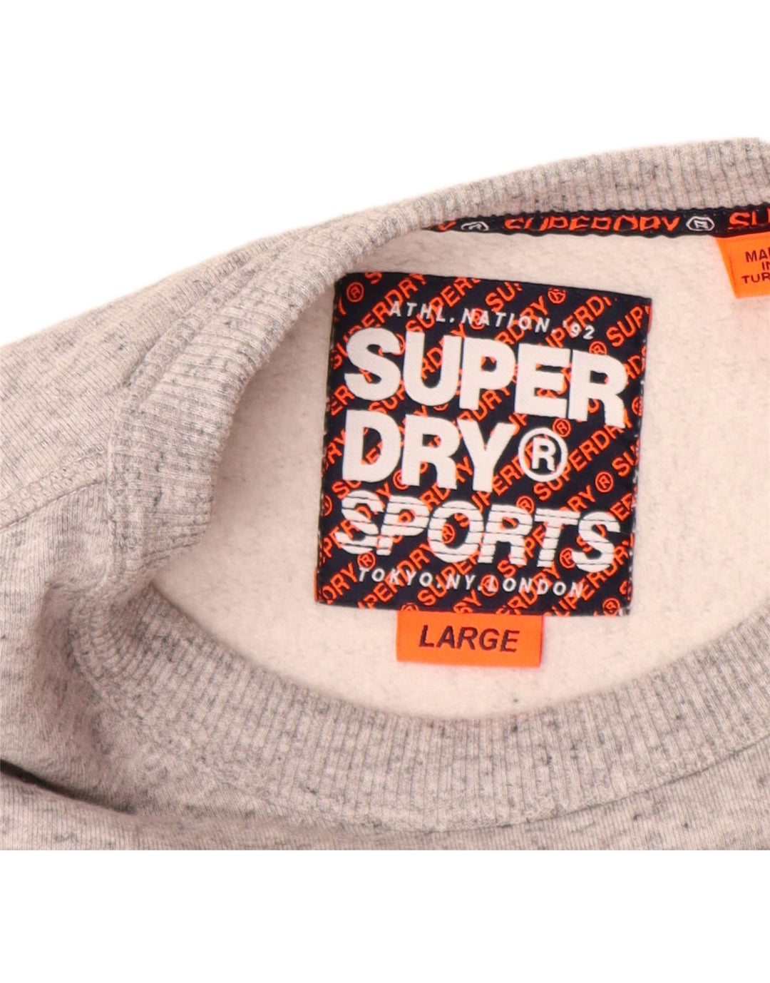 SUPERDRY Felpa con grafica da uomo Maglione grande in cotone color block grigio