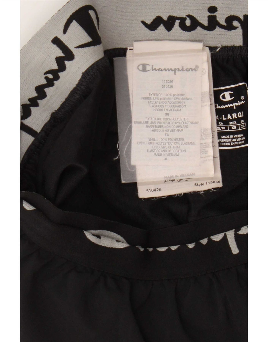 Pantaloncini sportivi grafici da donna Champion UK 18 XL poliestere nero