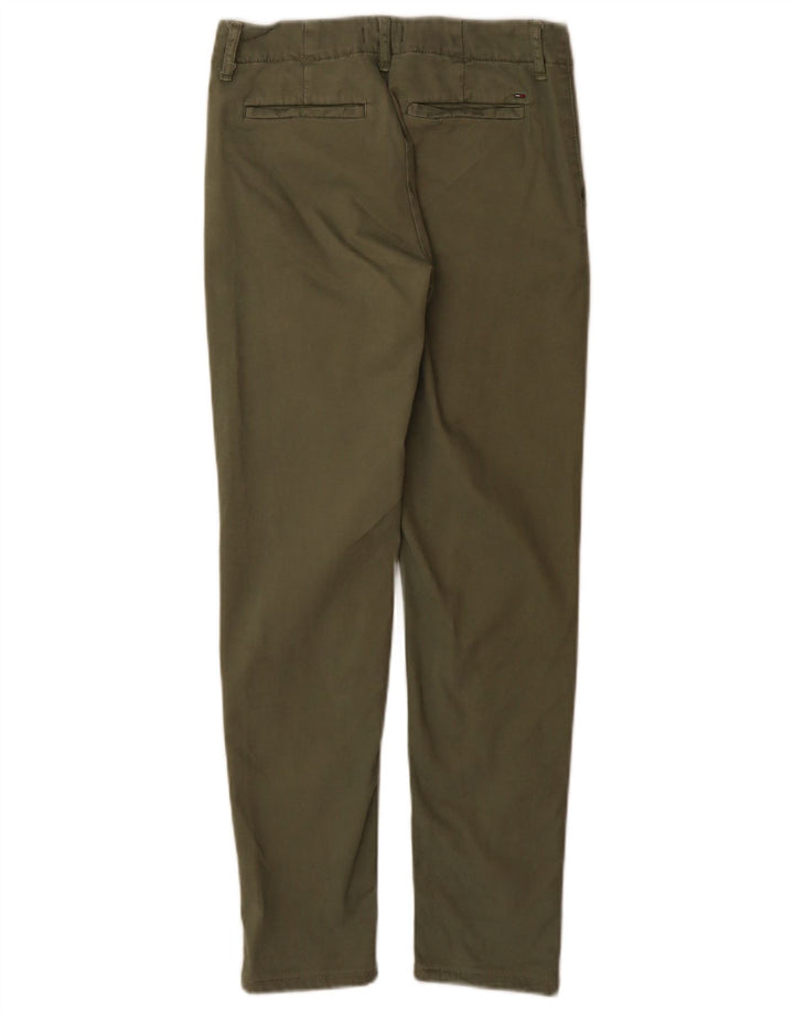 Pantaloni chino slim da donna Tommy Hilfiger W25 L30 cotone verde